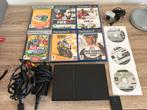 Playstation 2 Slim, Spelcomputers en Games, Gebruikt, Zwart, Met games, Ophalen of Verzenden