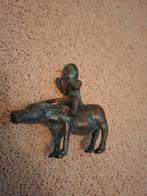 Bronzen ?  koe met ruiter, Antiek en Kunst, Ophalen of Verzenden