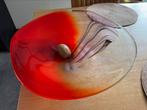 Glas, Huis en Inrichting, Woonaccessoires | Schalen en Manden, Ophalen, Zo goed als nieuw, Rond, Glas