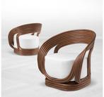 Set van 2 Eicholtz Fauteuils, Ophalen, Zo goed als nieuw, 75 tot 100 cm, Riet of Rotan