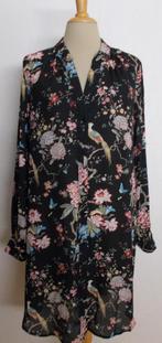 Vogel print zwarte blouse/jurk van GP & Baker! 44, Overige kleuren, Maat 42/44 (L), Ophalen of Verzenden, Zo goed als nieuw