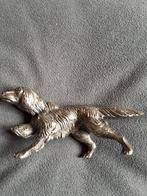 Verzilverd Ierse setter hond beeldje massief 4,5cm, Ophalen of Verzenden, Zo goed als nieuw, Hond of Kat, Beeldje of Figuurtje