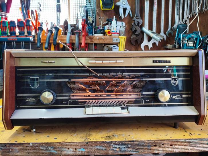 Philips B5X04A Bi Ampli buizenradio, Antiek en Kunst, Antiek | Tv's en Audio, Ophalen of Verzenden