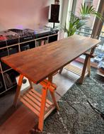 IKEA Bureau KARLBY en MITTBACK schragen 186x63,5cm, Ophalen, In hoogte verstelbaar, Gebruikt, Bureau