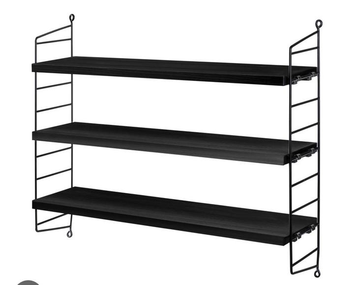 String Pocket Rek Zwart - NIEUW!, Huis en Inrichting, Woonaccessoires | Wandplanken en Boekenplanken, Nieuw, Ophalen of Verzenden