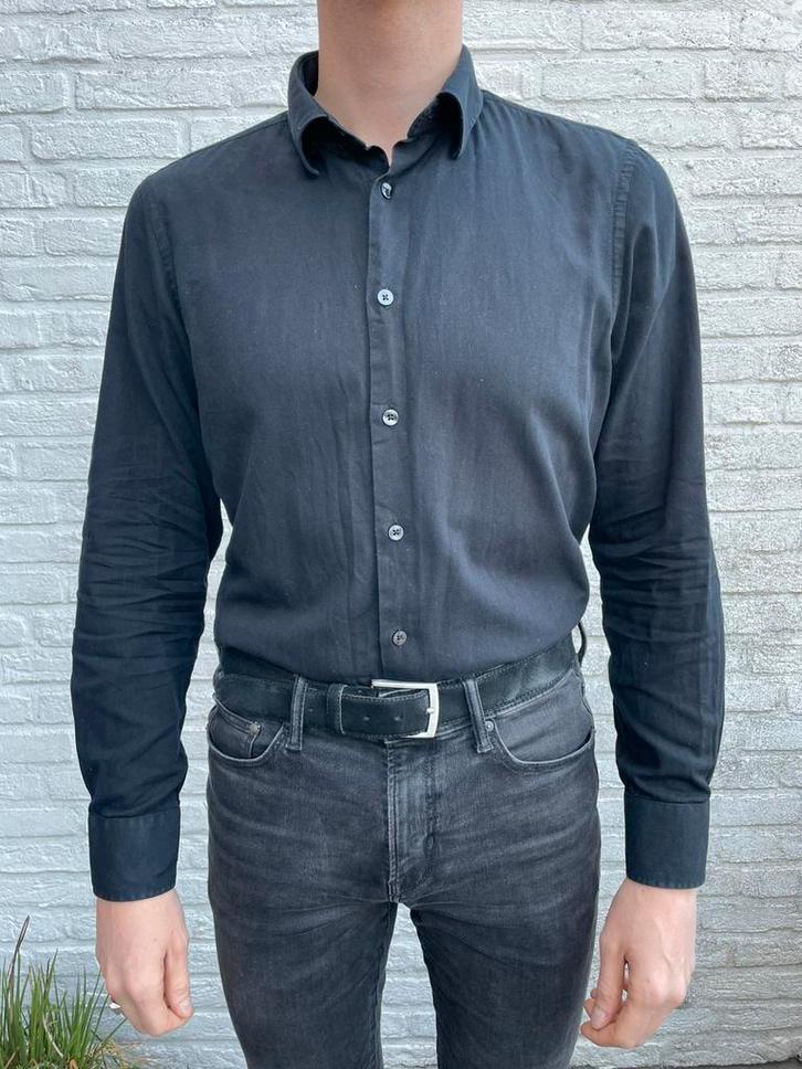 Suitable overhemd zwart maat 40 (medium) slim fit, Kleding | Heren, Overhemden, Gedragen, Halswijdte 39/40 (M), Zwart, Ophalen of Verzenden