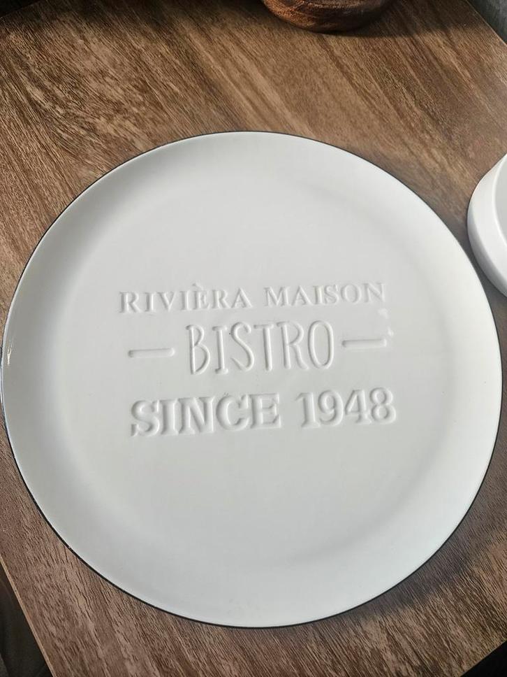 Riviera Maison Borden - Bistro Since 1948, Huis en Inrichting, Keuken | Servies, Zo goed als nieuw, Bord(en), Overige stijlen