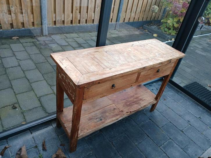 Houten Sidetable - 120x41 cm, Huis en Inrichting, Tafels | Sidetables, Gebruikt, 25 tot 50 cm, 100 tot 150 cm, Rechthoekig, Overige houtsoorten