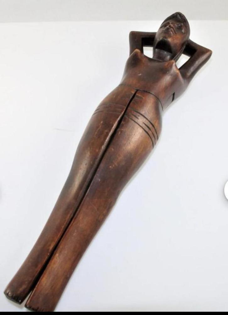 Notenkraker hout naakte dame, Antiek en Kunst, Curiosa en Brocante, Ophalen of Verzenden