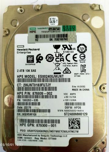 HPE 2,5" HDD SAS 2,4 Tb beschikbaar voor biedingen