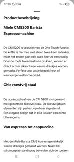 Miele CM5200 Barista Espressomachine - Perfecte Koffie!, Witgoed en Apparatuur, Koffiezetapparaten, Ophalen, Gebruikt, Espresso apparaat