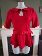 Voodoo Vixen rode peplum riem top XXL peter pan 42 Gratis V, Kleding | Dames, Verzenden, Voodoo Vixen, Maat 42/44 (L), Zo goed als nieuw