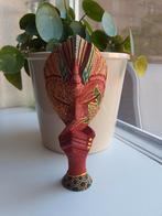 Vintage Staand Javaans Masker -  Meerkleurig - 18 cm hoog, Antiek en Kunst, Kunst | Niet-Westerse kunst, Ophalen of Verzenden