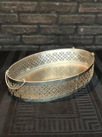 Mooi 40cm groot en stevig dienblad ovaal van Alpaca zilver beschikbaar voor biedingen