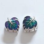 Set van 2 originele Pandora leaf paars-groen, Verzenden, Zilver, Pandora
