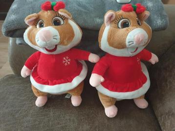 
2 hamsters met rood jurkje en strikje, ah   beschikbaar voor biedingen