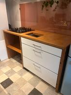 Keukenblok met kookplaat en lades, Ophalen, Gebruikt, 50 tot 75 cm, Wit