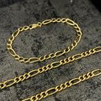 18k gouden ketting met armband figaro schakel, Sieraden, Tassen en Uiterlijk, Kettingen, Ophalen of Verzenden, Nieuw, Goud
