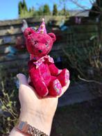 Klassiek teddybeertje van donkerroze vintage pluche / NIEUW, Ophalen of Verzenden, Nieuw, Stoffen beer, Overige merken