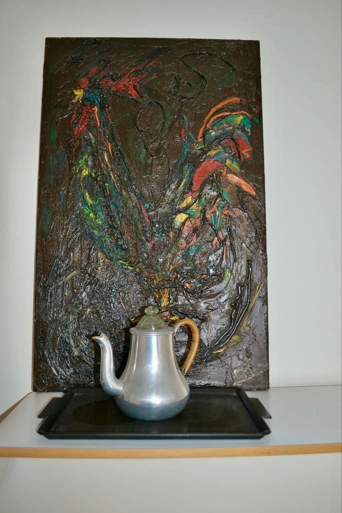 Vintage Aluminium Theepot met Glazen Deksel, Ophalen of Verzenden