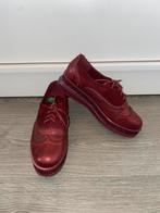 Dames bordeaux vintage veterschoenen loafers gympen mt 37, Instappers, Ophalen of Verzenden, Zo goed als nieuw, Rood