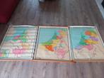Drie historische wandkaarten ontstaan Nederland 100 x 82 cm, Antiek en Kunst, Antiek | Schoolplaten, Ophalen, Geschiedenis