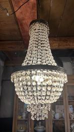 Antieke kristallen kroonluchter, Huis en Inrichting, Lampen | Kroonluchters, Ophalen of Verzenden, Zo goed als nieuw