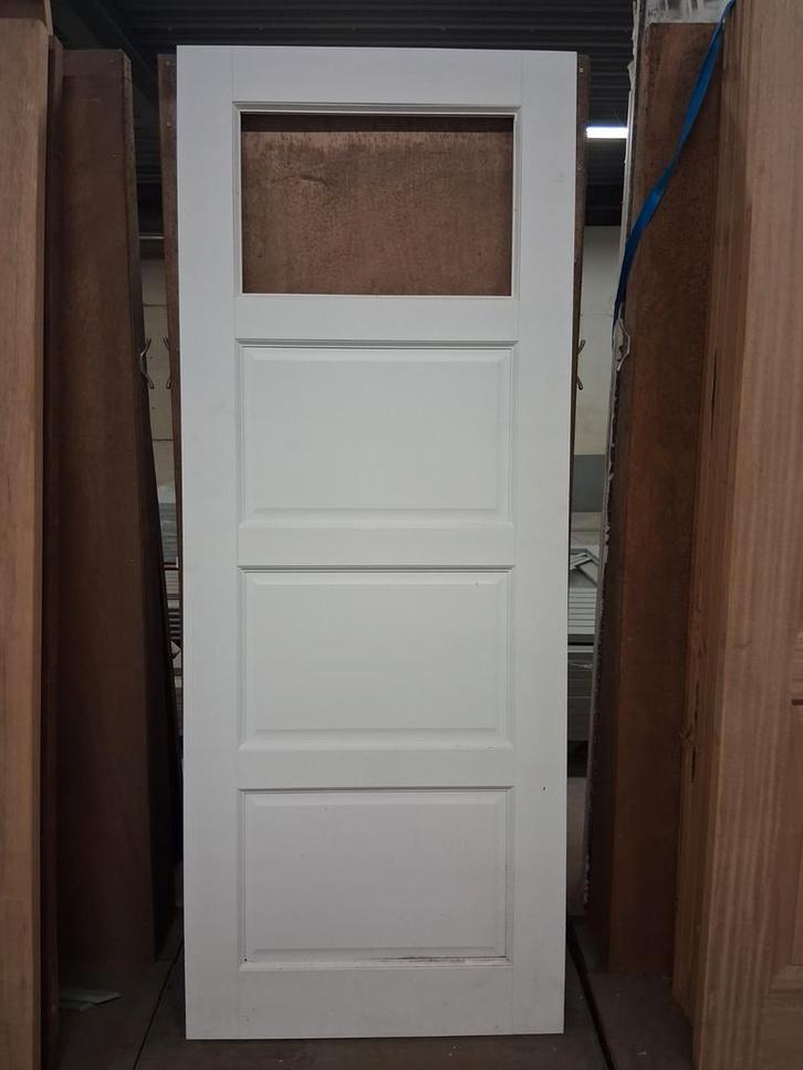 2 deuren albo, 1x glas 1x dicht 83x211'5 setprijs., Doe-het-zelf en Verbouw, Deuren en Horren, Zo goed als nieuw, Binnendeur, 200 tot 215 cm