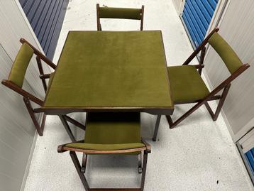 Bridgetafel bridgeakademi incl 4 bijpassende stoelen beschikbaar voor biedingen