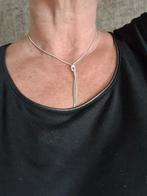 Te koop zilverkleurige halsketting, Ophalen of Verzenden, Zo goed als nieuw, Zilver, Overige materialen