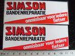 2x sticker simson banden reparatie onmisbaar voor fietser, Verzamelen, Verzenden, Zo goed als nieuw, Merk