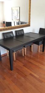 Eettafel in zwarte kleur, Huis en Inrichting, Tafels | Eettafels, Zo goed als nieuw, 150 tot 200 cm, Vier personen, Rechthoekig