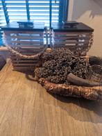 Prachtige grote windlichten van riviera maison, Ophalen of Verzenden, Zo goed als nieuw, Rond, Riet