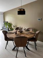 Set van 4 eettafelstoelen moeten zsm weg!, Huis en Inrichting, Stoelen, Ophalen, Metaal, Gebruikt, Bruin