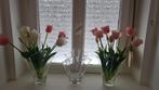 3 glazen design  tulpen vazen, Minder dan 50 cm, Glas, Ophalen of Verzenden