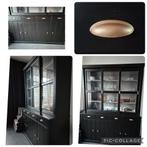 Mooie landelijke kast met 3 glazen schuifdeuren, Huis en Inrichting, Ophalen, Gebruikt, Landelijk modern, 200 cm of meer