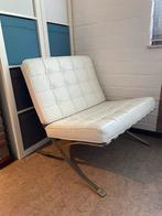 Barcelona Stoel - Fauteuille Wit, Huis en Inrichting, Fauteuils, Ophalen, Gebruikt, Leer, 75 tot 100 cm