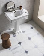 Grey travertin 30.5x30.5x1 / 4.8x4.8x1 octagon vloertegel, Nieuw, Ophalen of Verzenden, 20 tot 40 cm, 10 m² of meer