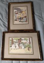 Twee litho met kloostenhumor ., Ophalen of Verzenden