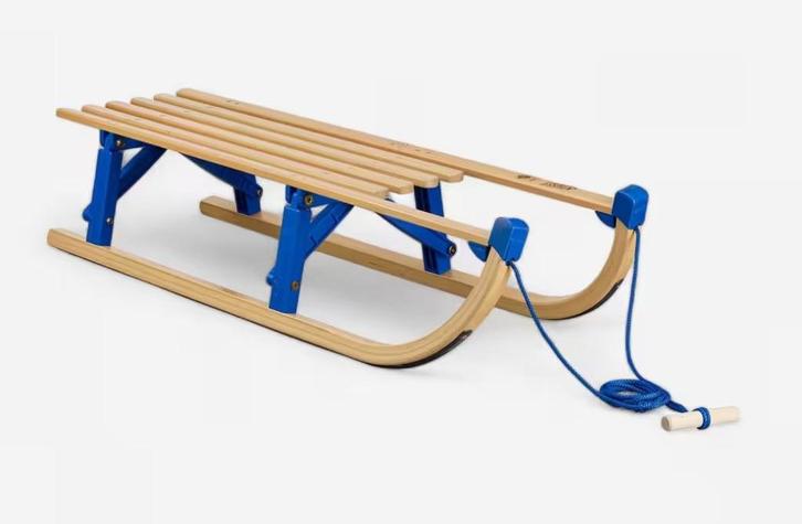 Wooden sled 100cm, Sport en Fitness, Snowboarden, Zo goed als nieuw, Overige typen, Ophalen of Verzenden