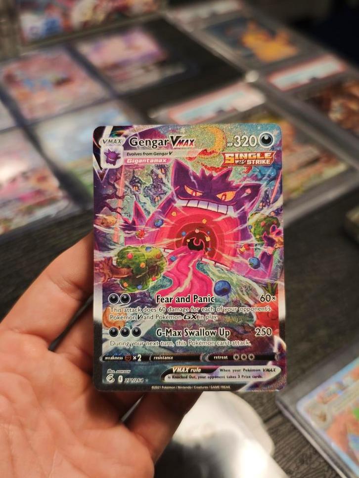 👅 Gengar VMAX 271 #2 fusion Strike, Hobby en Vrije tijd, Verzamelkaartspellen | Pokémon, Zo goed als nieuw, Ophalen of Verzenden