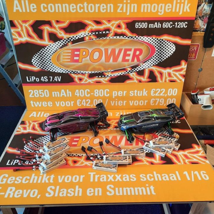 2S E-POWER 2850 mAh 40c-80c voor Traxxas 1/16 €22,-, Hobby en Vrije tijd, Modelbouw | Radiografisch | Auto's, Nieuw, Onderdeel