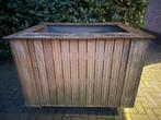 Plantenbak groot hout ombouw plastic bak wielen, Tuin en Terras, Bloembakken en Plantenbakken, Ophalen, Zo goed als nieuw, Rechthoekig
