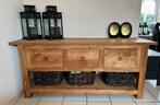 Teak houten dressoir- sidetable met 3 lades, Huis en Inrichting, Tafels | Sidetables, Ophalen, Gebruikt, Teakhout, 150 tot 200 cm