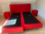 Auping boxspring  elektrisch compleet, Ophalen, 210 cm, 180 cm, Rood