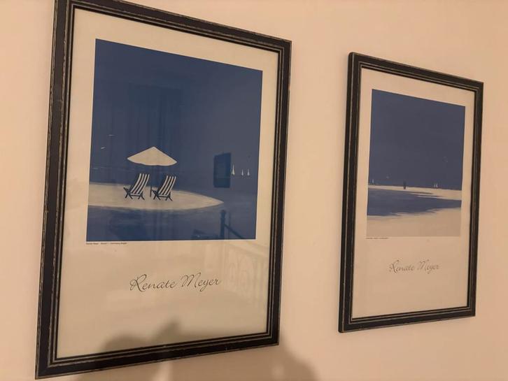 Renate Meyer - Strand 1 & 2 - Kunstdrukken Ingelijst, Antiek en Kunst, Kunst | Tekeningen en Foto's, Ophalen