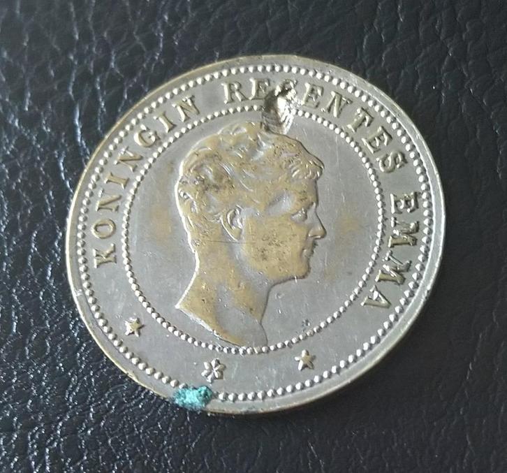 penning Koningin Regentes Emma en Koniging Wilhelmina (6), Postzegels en Munten, Penningen en Medailles, Overige materialen, Nederland