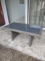 Wicker Tuintafel met Glasplaat, Ophalen, Gebruikt, Rechthoekig, Wicker