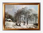 RIJKSMUSEUM BERNARD C. KOEKKOEK WINTERLANDSCHAP LINNEN REPRO, Antiek en Kunst, Kunst | Schilderijen | Klassiek, Ophalen