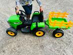 Oplaadbare tractor met aanhanger, Kinderen en Baby's, Speelgoed | Buiten | Voertuigen en Loopfietsen, Ophalen of Verzenden, Zo goed als nieuw